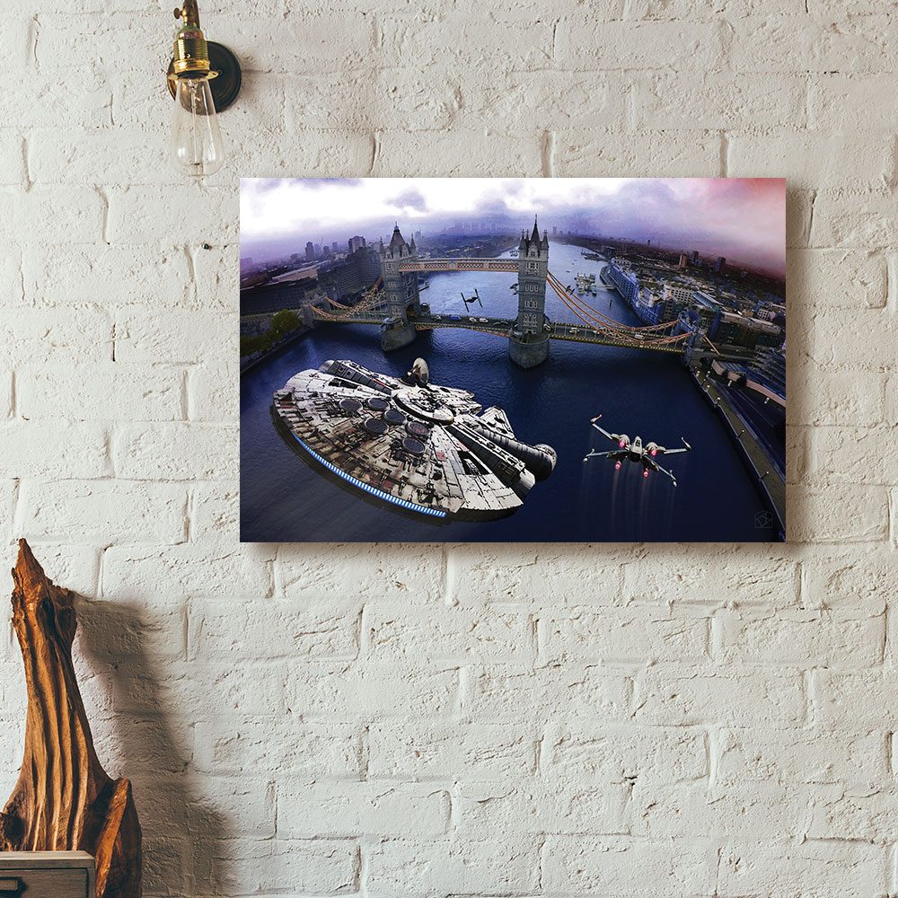 Star Wars v Tower Bridge - canvas print